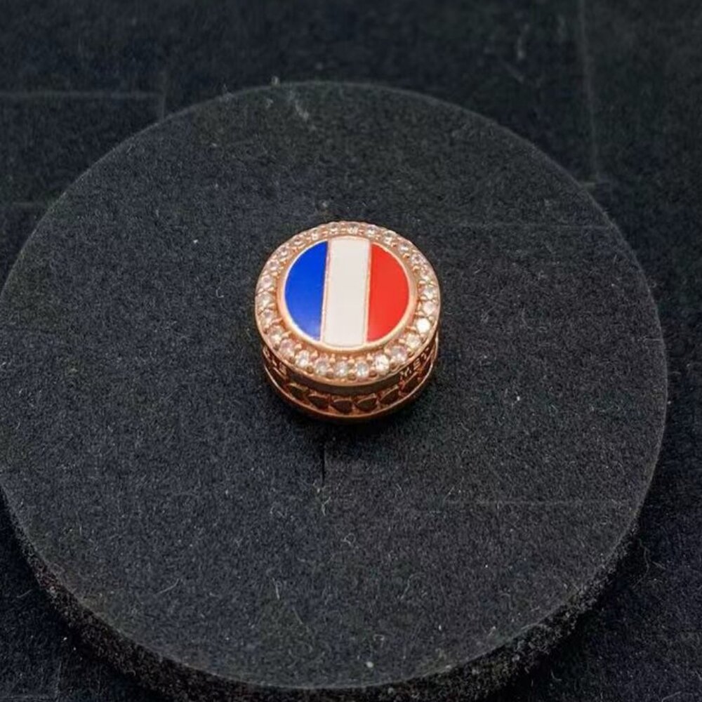 Pandora France Flag pendant Gold Rose-Plated